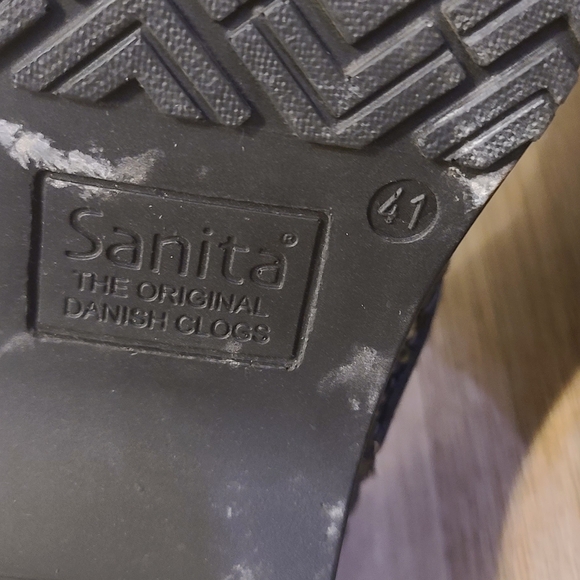 Sanita Black Leather Clogs - Picture 6 of 6